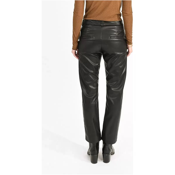 Vegan Leather Straight Pants back view
