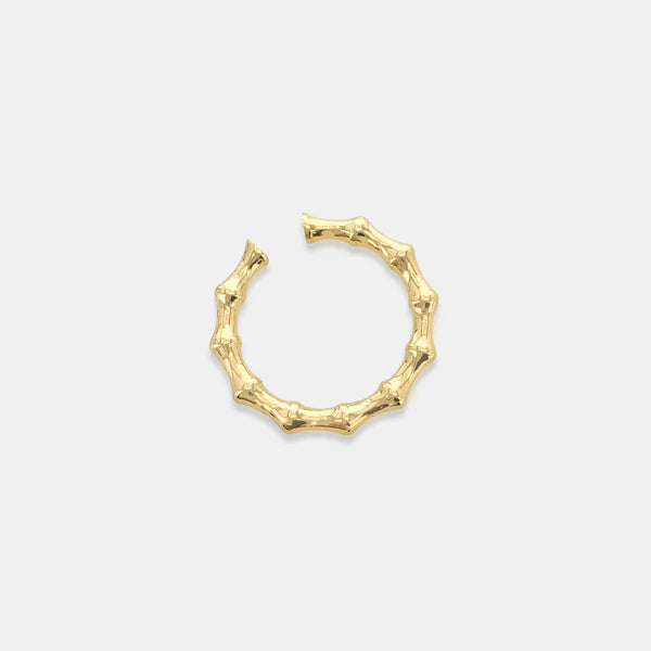 Gold Bamboo Ring with open closure