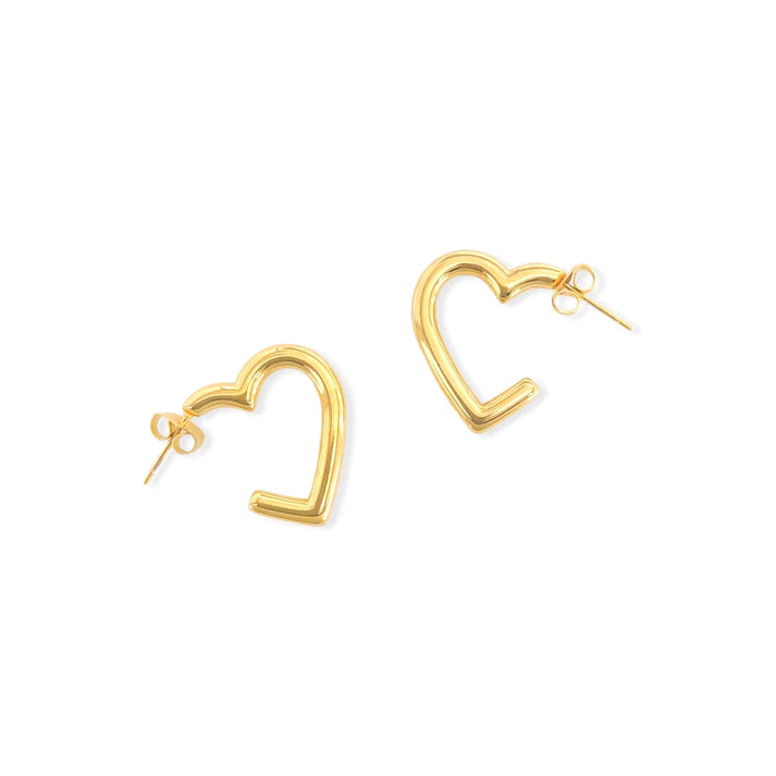 Gold Heart Earrings