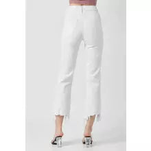 High Rise Straight Crop Jeans in White