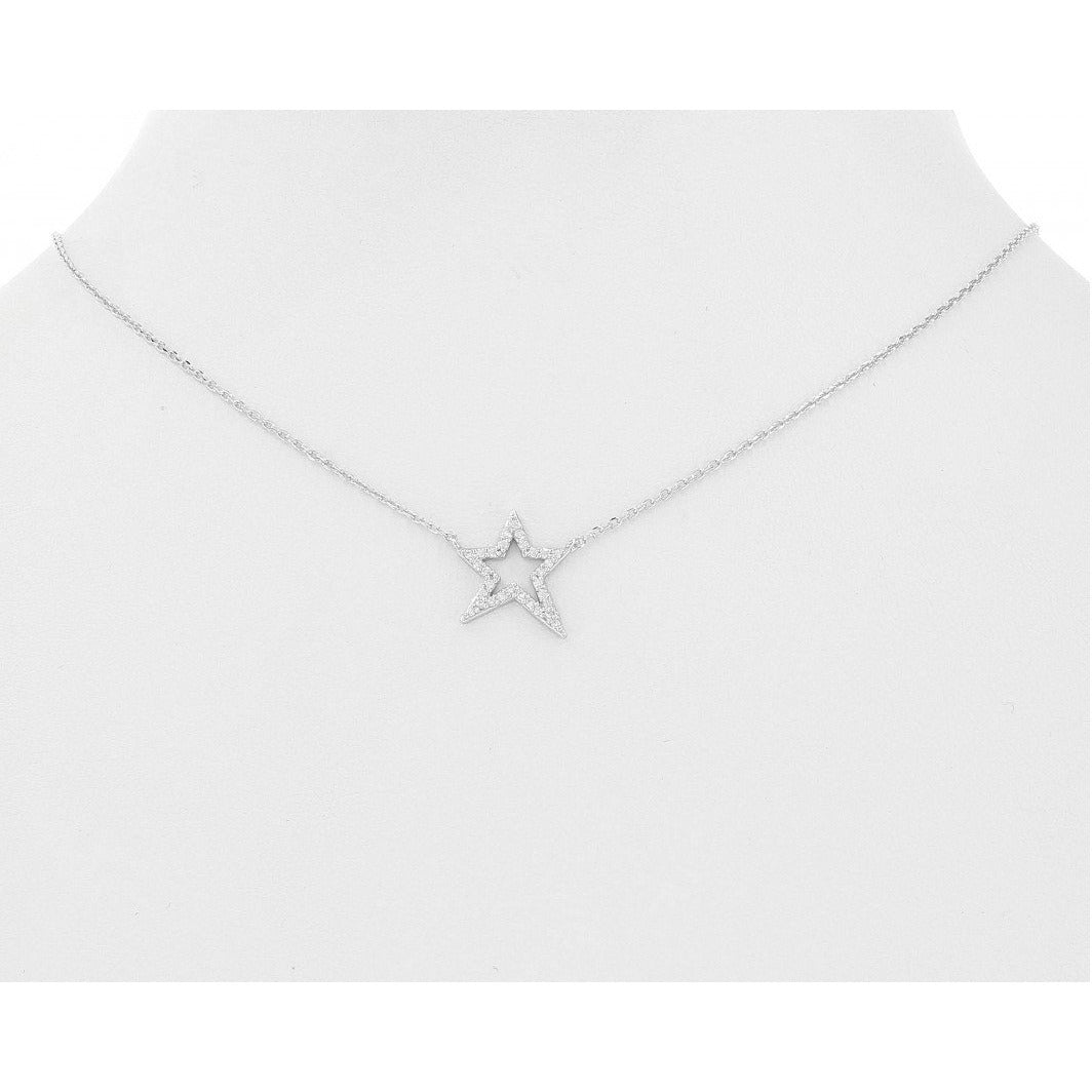 Open Star Pave Necklace