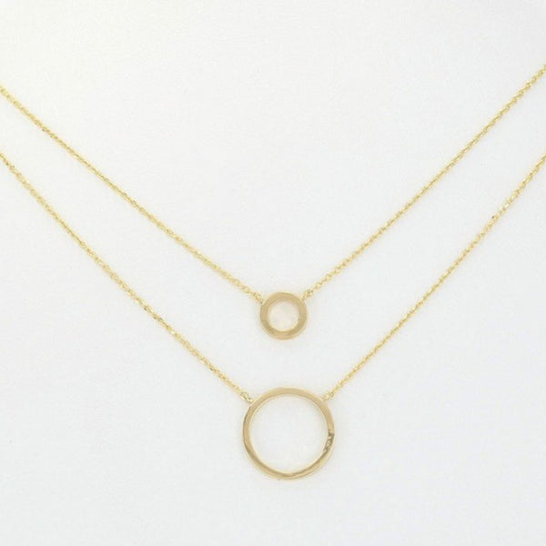 Double Chain Circles Necklace