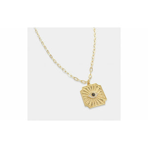Evil Eye Medallion With Chain In Gold Tone