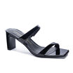 Yanti High Heeled Sandal Slide in Patent Black