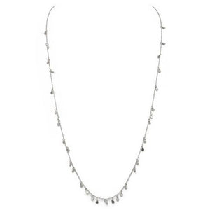 Delicate Long Silver Shimmer Necklace