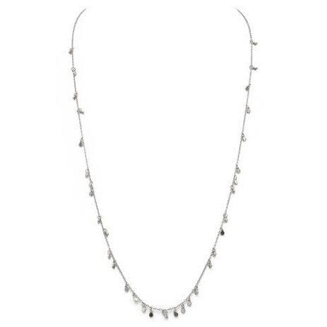 Delicate Long Silver Shimmer Necklace