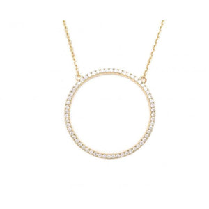 Large Pave Circle Necklace
