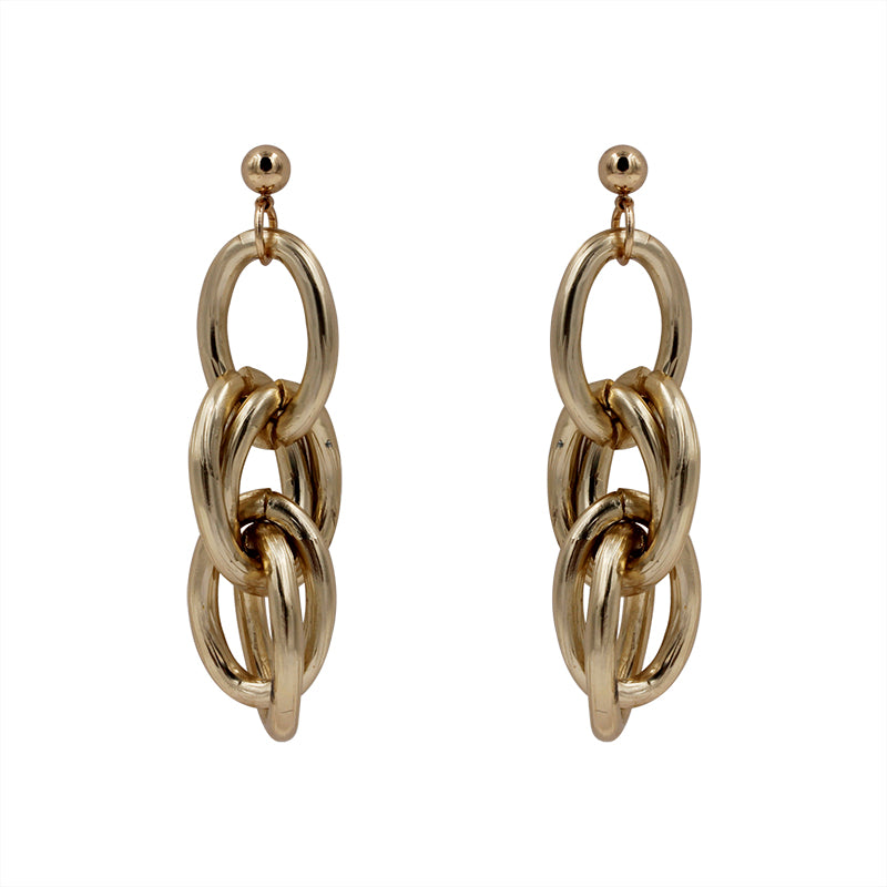 Gold Chain Link Dangle Earrings