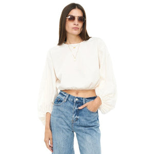 Rylan Blouson Sleeve Blouse in the perfect off white, Sand Shell