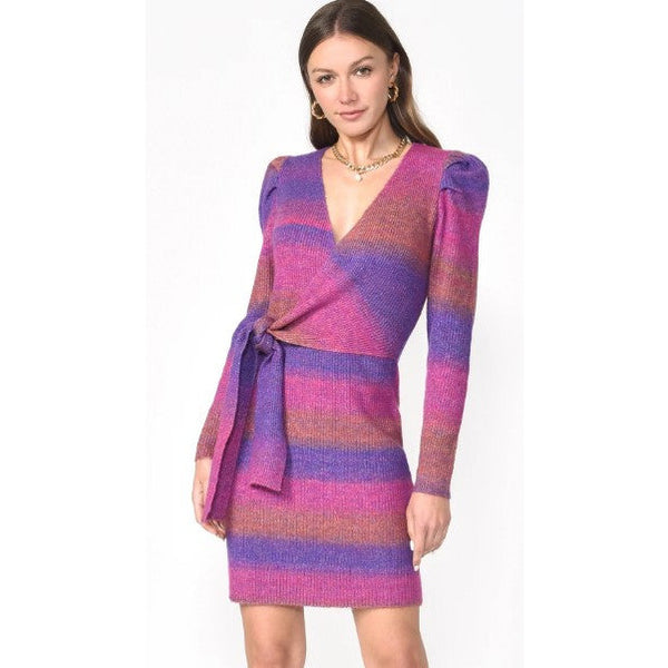 Maia Ombre Sweater Knit Wrap Dress