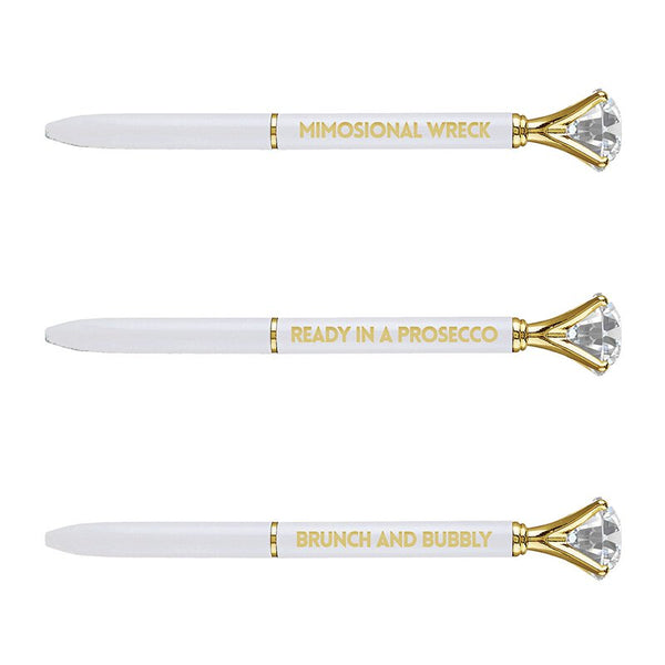 Bubbly Gem Pens in White.