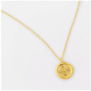 Gold Compass Seal Necklace