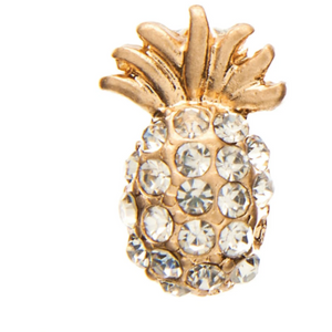 Gold Pave Pineapple Post Earring