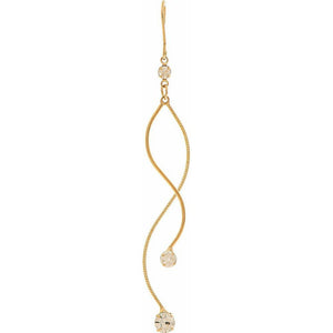 Gold Tone Double Squiggle Line Cubic Zirconia Crystal Earring
