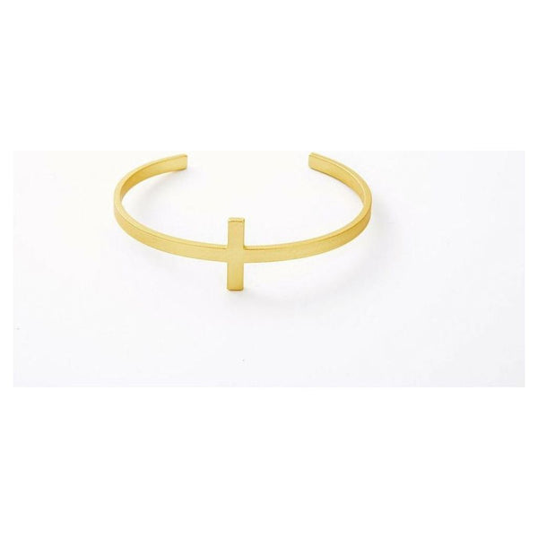 Gold Cross Cuff Bracelet