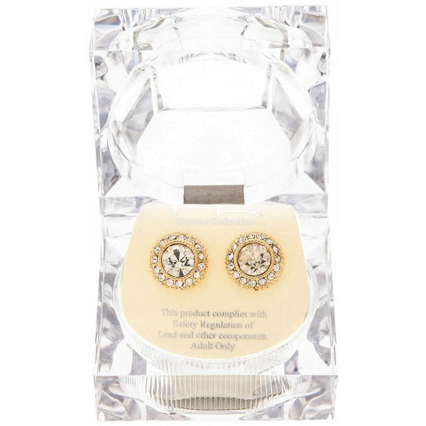 Gold Halo Crystal Earring