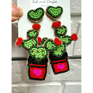 Cactus Beaded Earrings