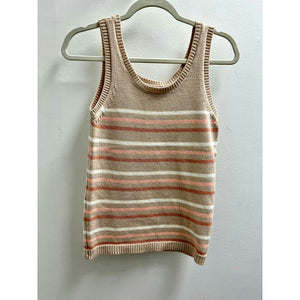 Striped Knit Tank in Taupe and Blush