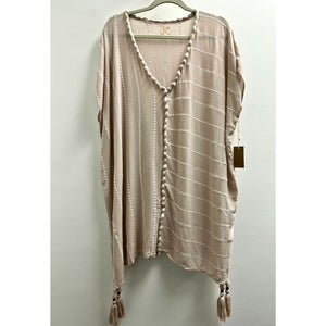 Embroidered Rayon Crinkle Coverup