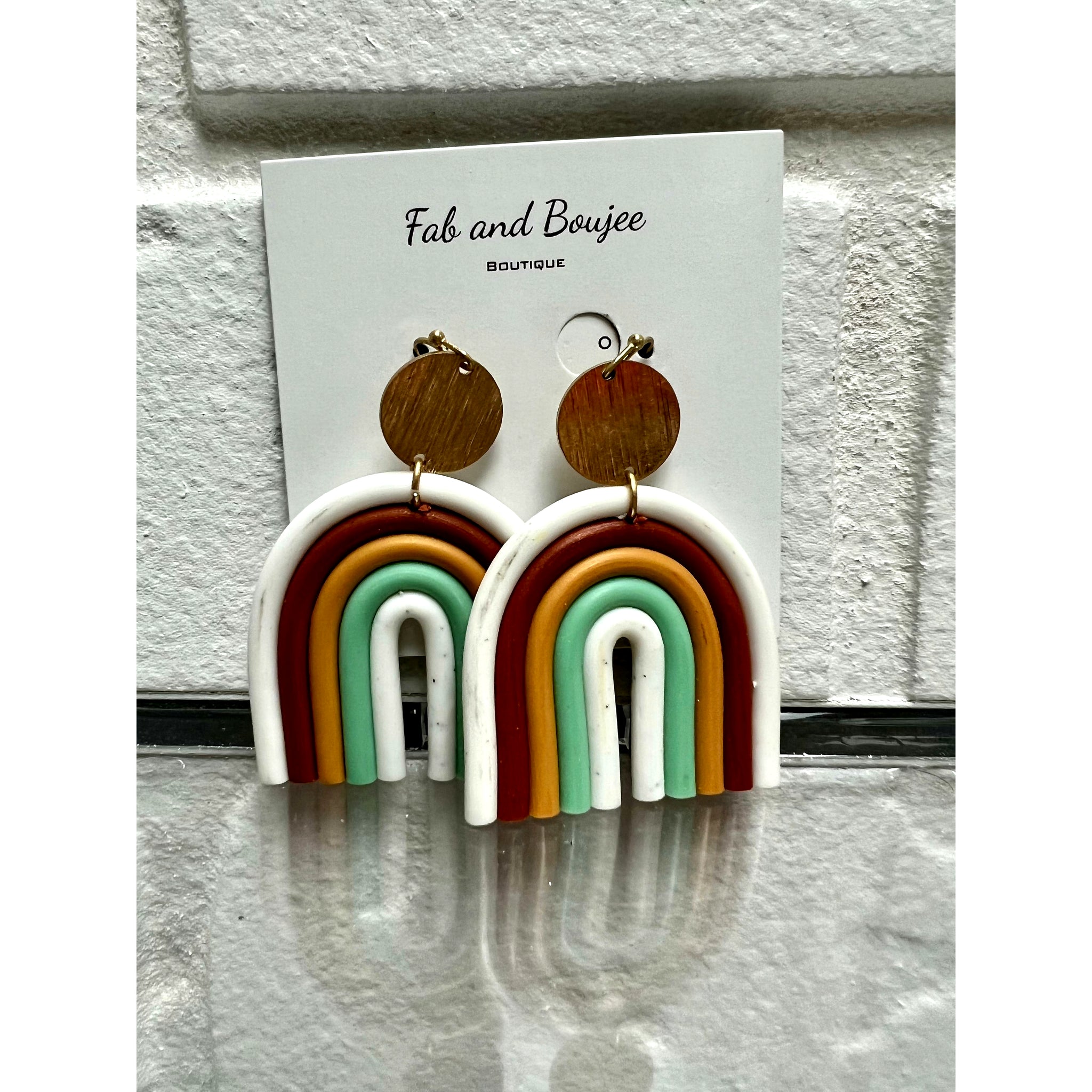 Clay Earring in Rainbow Shape