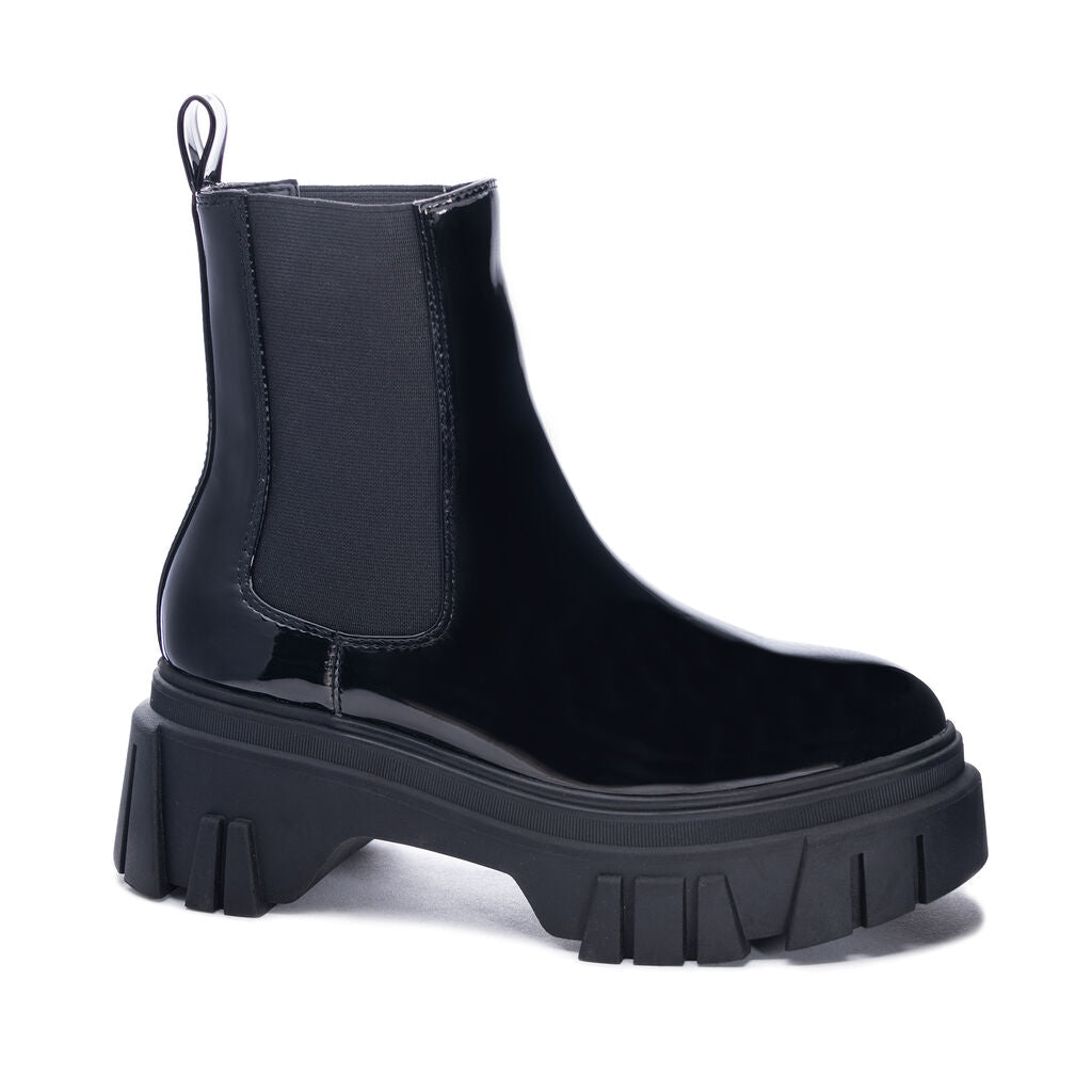 The Jenny Platform Soft Patent Boot in Black