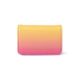 Pink and yellow ombre Cash & Card Wallet in Mai Tai  front view