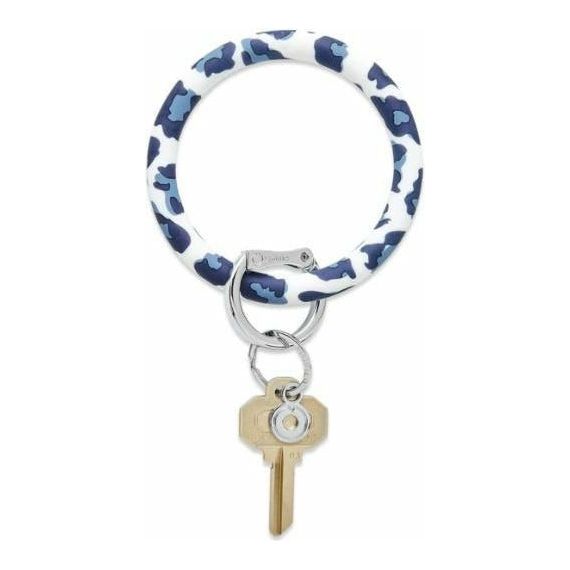 The Big O® Silicone Key Ring in Navy Cheetah