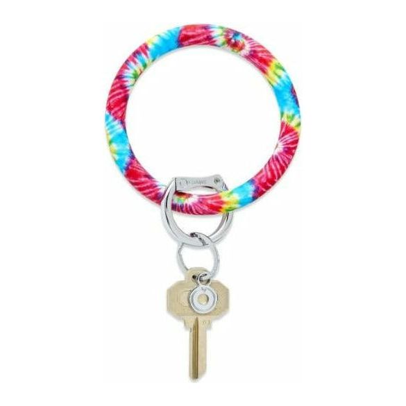 The Big O® Silicone Key Ring in Rainbow Tie Dye