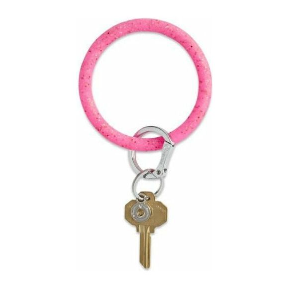 The Big O® Silicone Key Ring in Tickled Pink Confetti