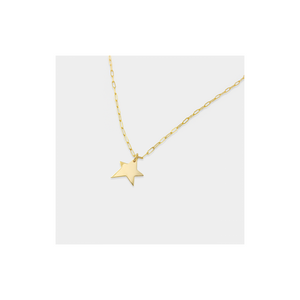 Paperclip Chain Gold Star Necklace