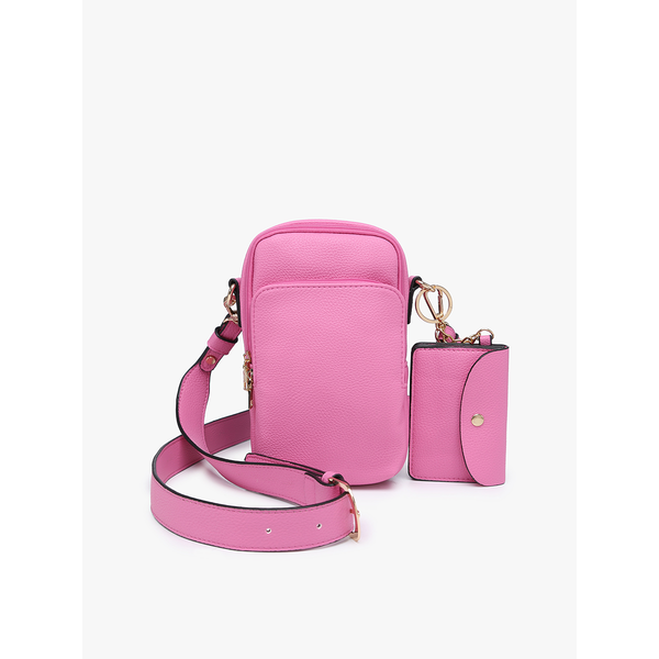 the parker crossbody bag pictured in bubble gum pink