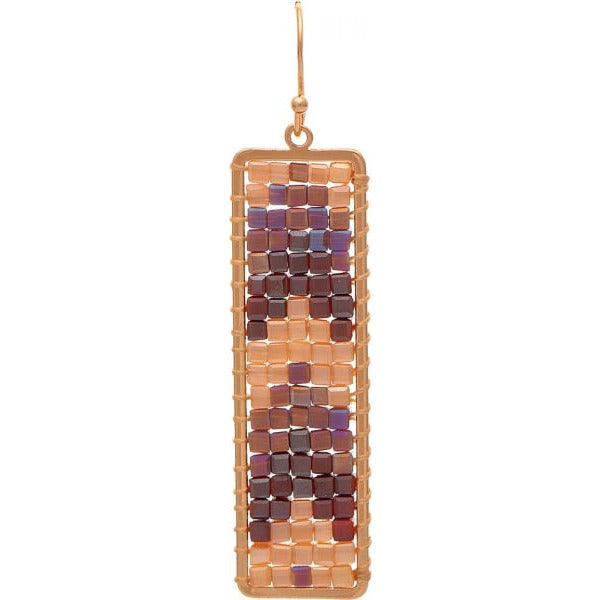 shows a variation of purples and tan beads 