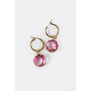 Sky Crystal Drop Earrings in Pink