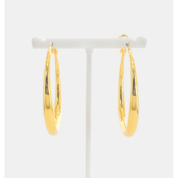 Gold Plated Hoop Earring Front View