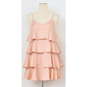 Tiered Ruffle Dress in Blush Pink