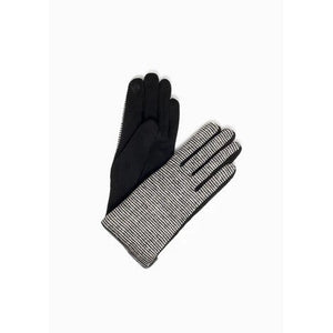 Chic Black and Ivory Tweed Gloves